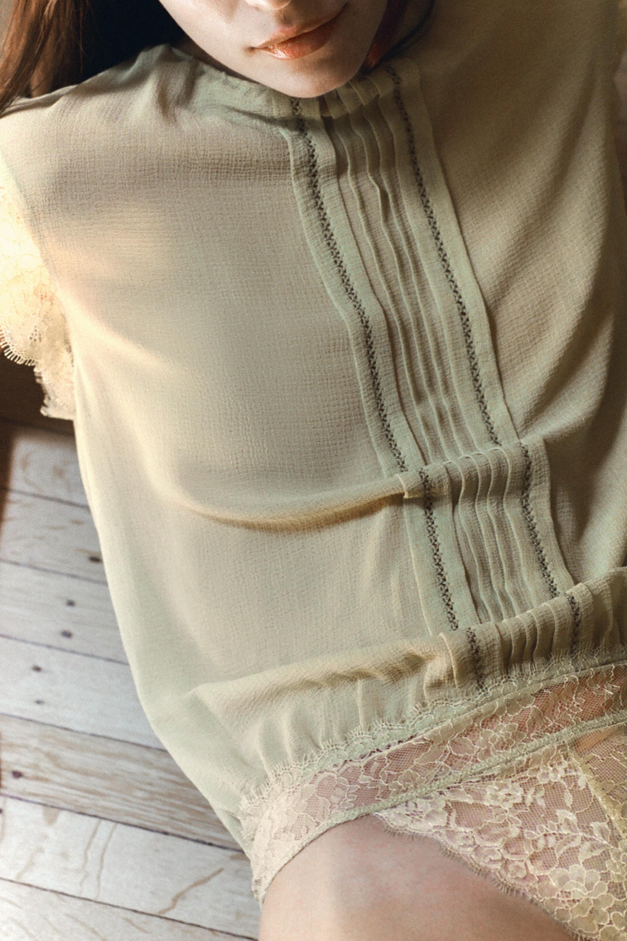 BODY BLOUSE EN GEORGETTE ET DENTELLE